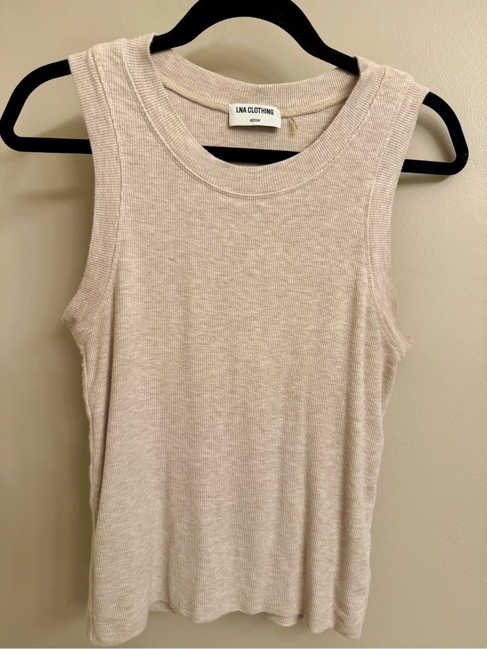 LNA Sleeveless double-layer Ribbed Tank in Tan